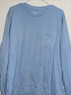 Vineyard Vines Men’s Sky Blue Long Sleeve Pocket Tee